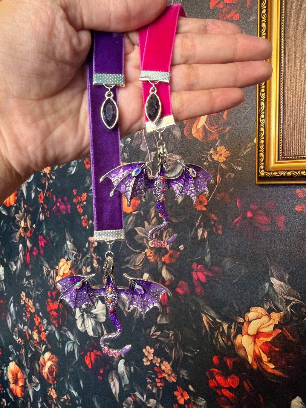 Purple Dragon Velvet Bookmark