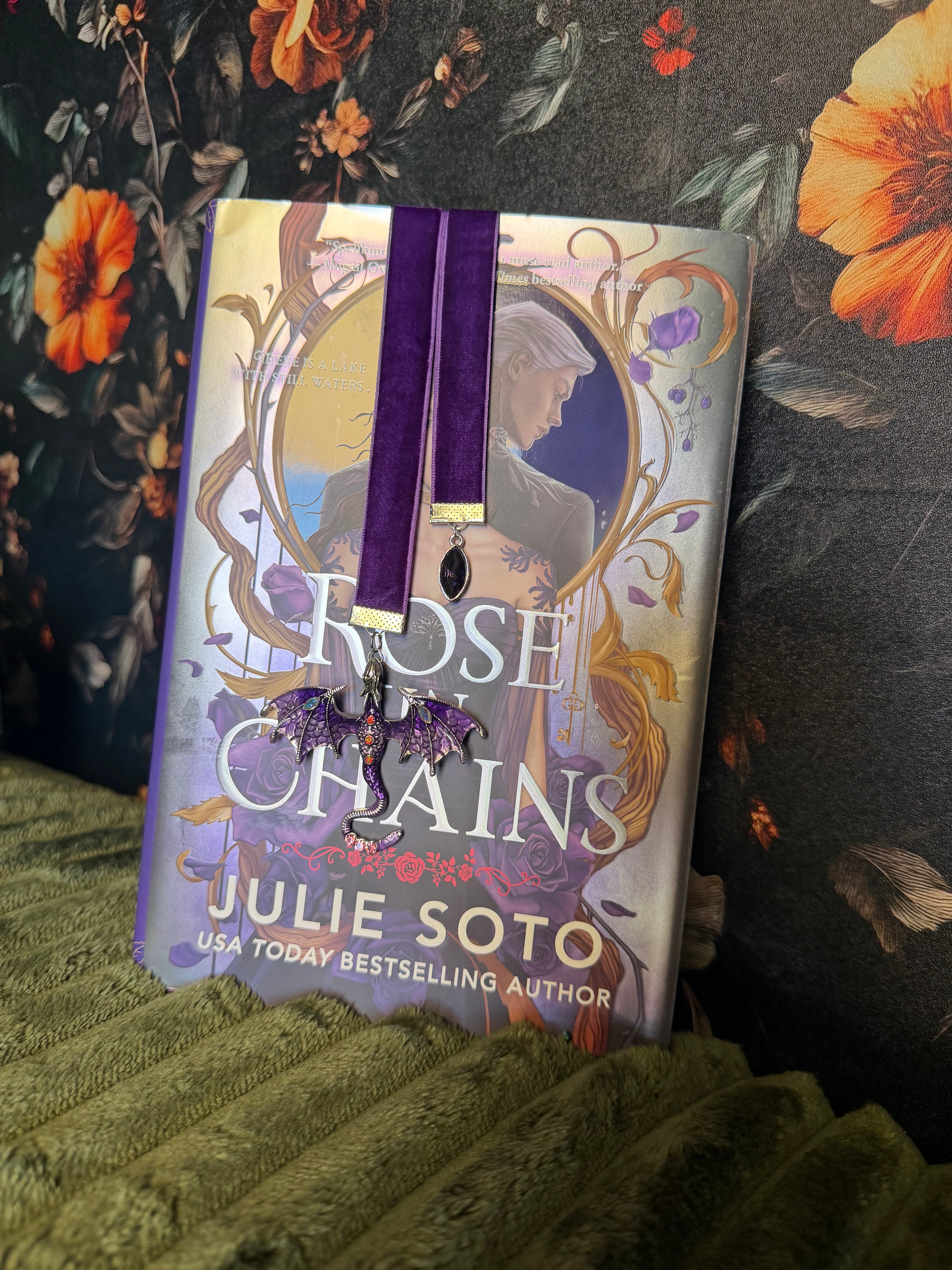 Purple Dragon Velvet Bookmark