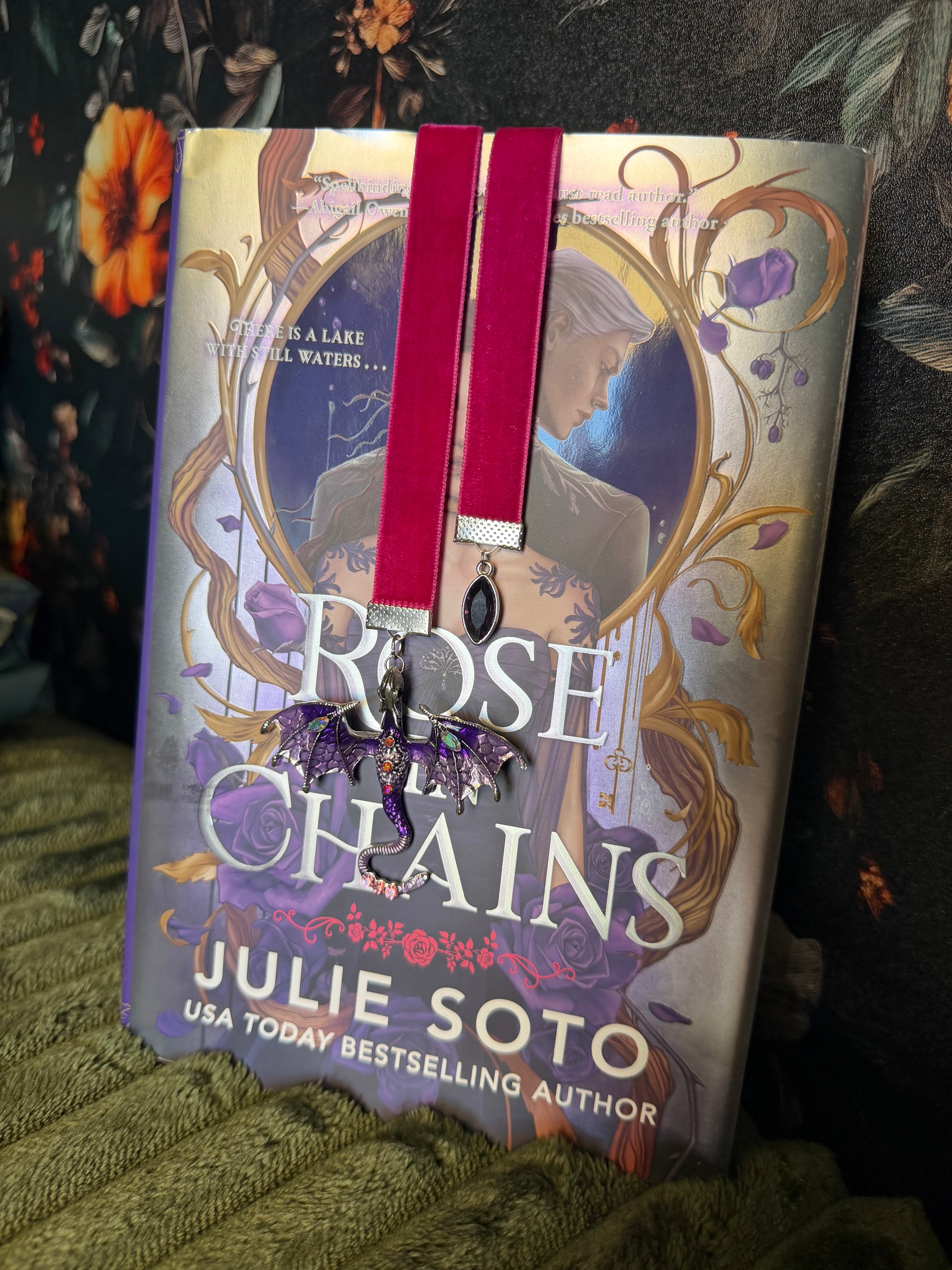 Purple Dragon Velvet Bookmark