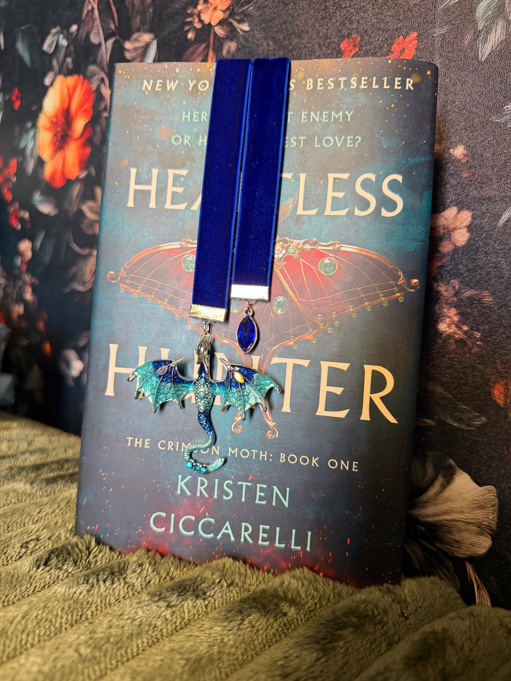 Blue Dragon Velvet Bookmark