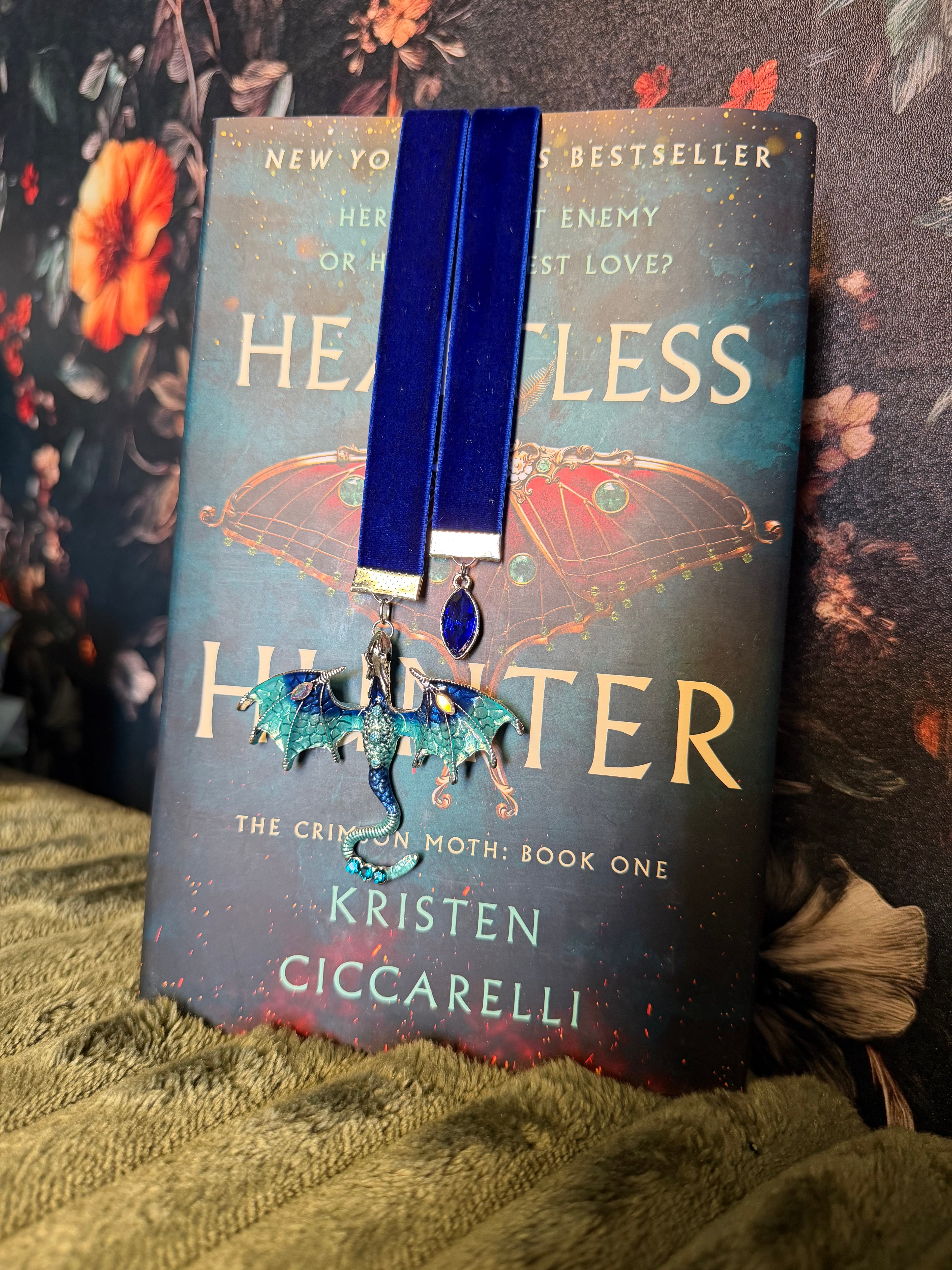 Blue Dragon Velvet Bookmark